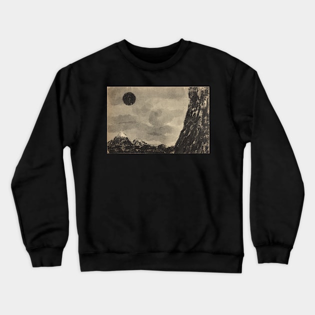 Black Moon Mountain Crewneck Sweatshirt by IcarusPoe